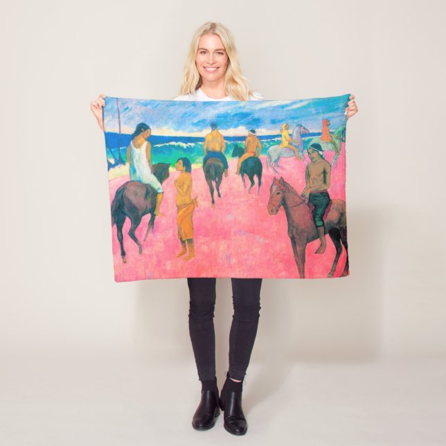 Riders on the Beach, Gauguin Fleece Blanket (In Situ)