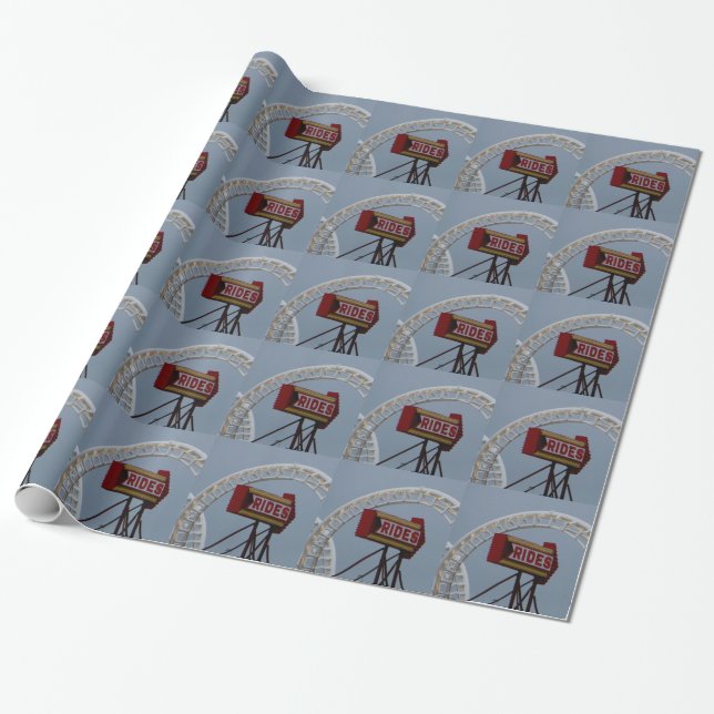 Rides and Roller Coaster Wrapping Paper (Unrolled)