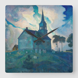 Ridge Church by Newell Convers Wyeth Square Wall Clock