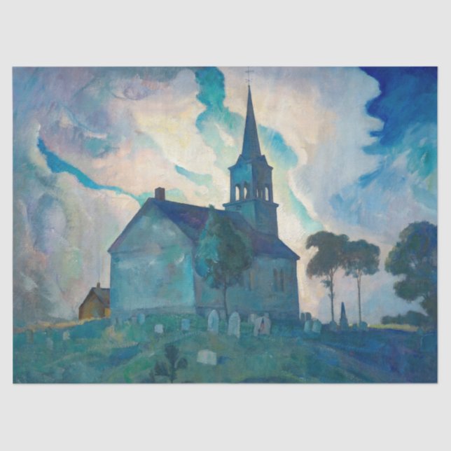 Ridge Church by Newell Convers Wyeth Tissue Paper (Front)