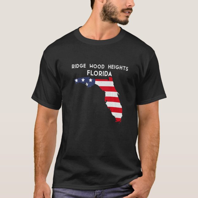 Ridge Wood Heights Florida USA State America Trave T-Shirt (Front)