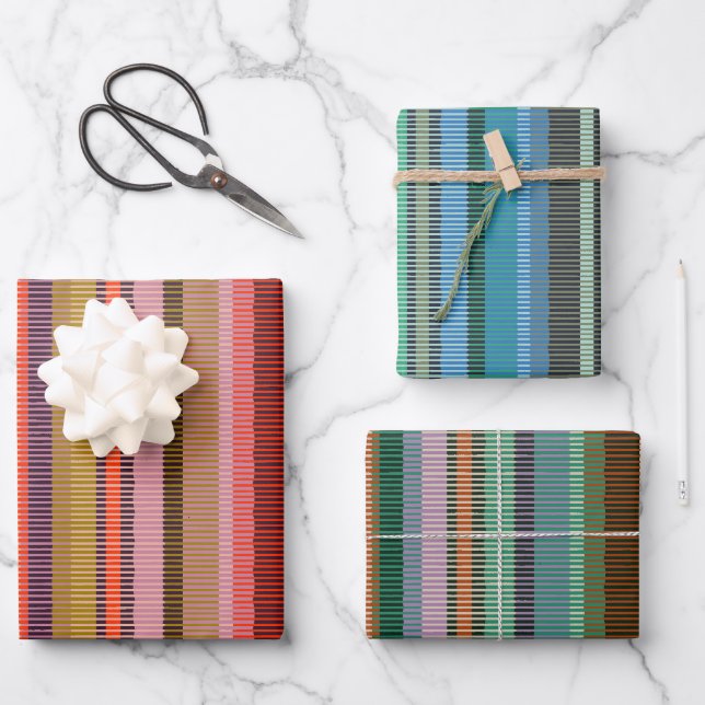 Ridged Stripe Assorted Colours Paper (Front)
