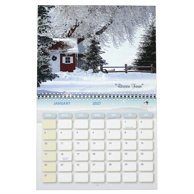 Ridgeway weather calendar (Jan 2027)