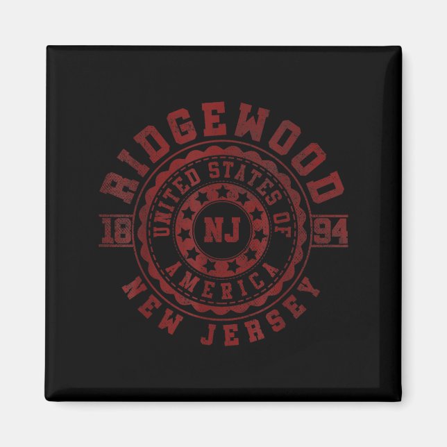 Ridgewood Nj _ New Jersey _ Vintage City Apparels  Magnet (Front)