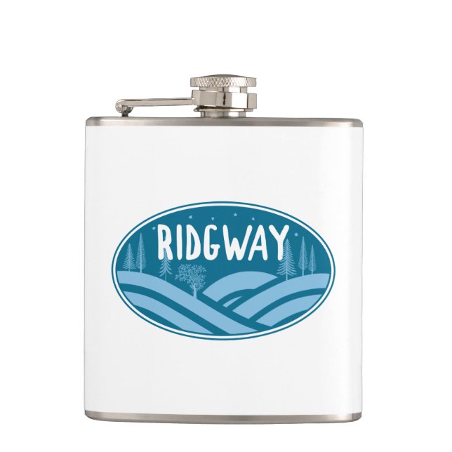 Ridgway Colorado Outdoors Hip Flask (Front)