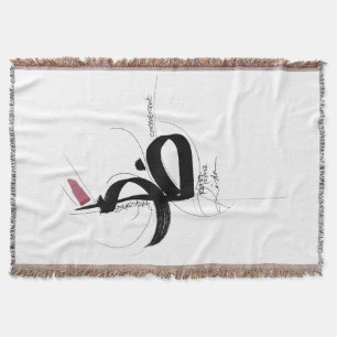 RIDHA (Acceptance) Japandi Minimalist Art Throw Blanket
