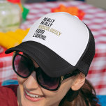 Ridiculously Good Looking Quote Trucker Hat<br><div class="desc">There’s more to life than being really,  really ridiculously good looking. But that doesn’t mean you can’t show off a little! Design features the quote in modern block typography with gold faux glitter accents (please note that glitter is a digital image,  not actual glitter).</div>