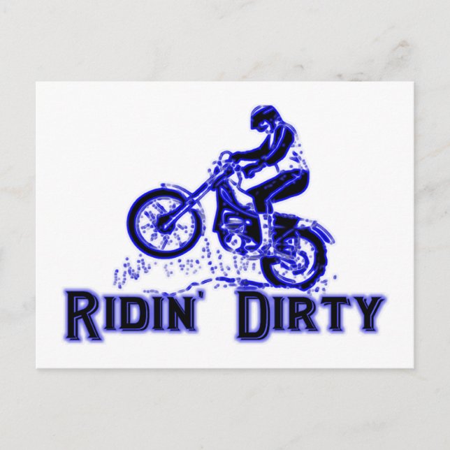 Ridin Dirty Dirt Bike Rider Postcard (Front)