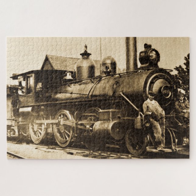 Ridin' that Train Vintage Railroad Crew Jigsaw Puzzle (Horizontal)