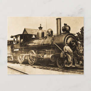 Ridin' that Train Vintage Railroad Postcard