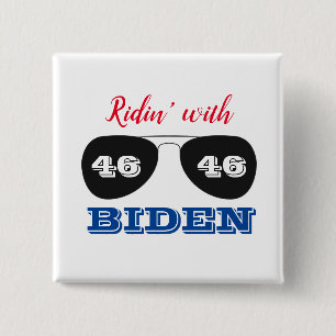 Ridin' with Biden 46 Aviator Sunglasses 15 Cm Square Badge