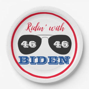 Ridin' with Biden 46 Aviator Sunglasses Paper Plate