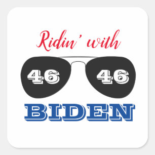 Ridin' with Biden 46 Aviator Sunglasses Square Sticker