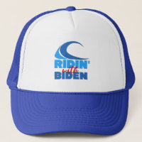 RIDIN' WITH BIDEN Trucker Hat - Blue & White