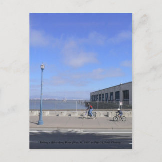 Riding a Bike along Piers... Postcard