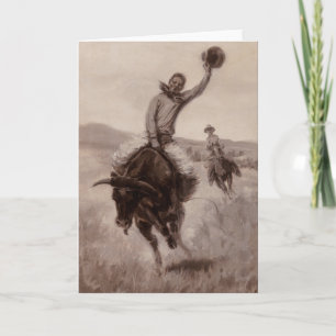 Riding a Bull   Elling William Gollings Card