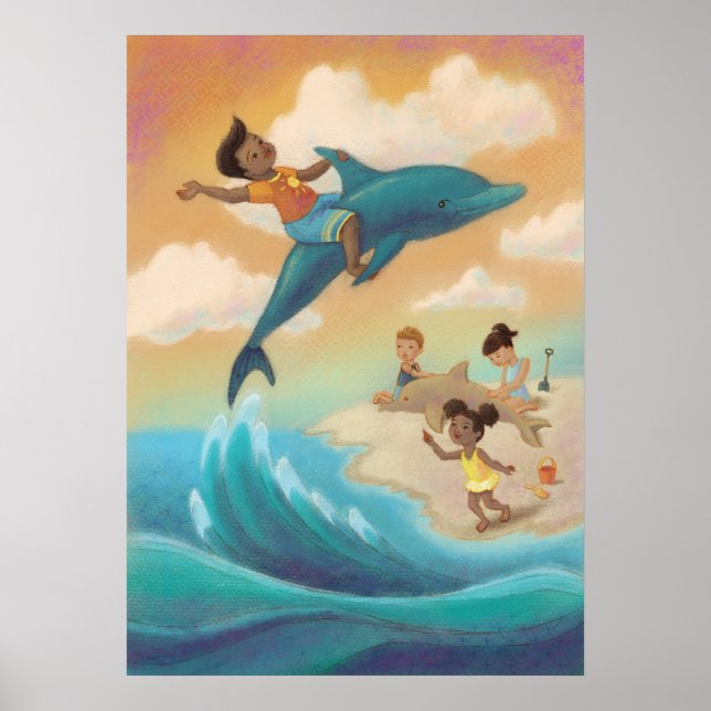 Riding a Dolphin Poster (Front)