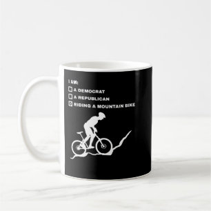 Riding A Mountain Bike  Downhill Bikers Bicycle Bi Coffee Mug