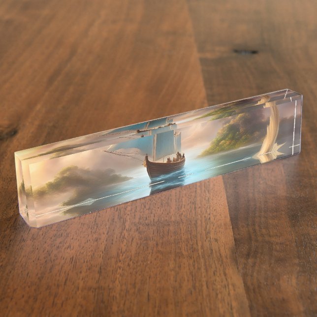 Riding a wave of imagination nameplate (Side)