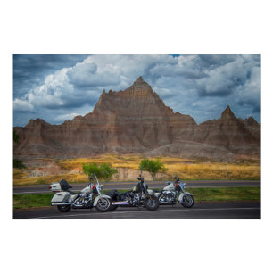 Riding Across America in the Badlands Poster