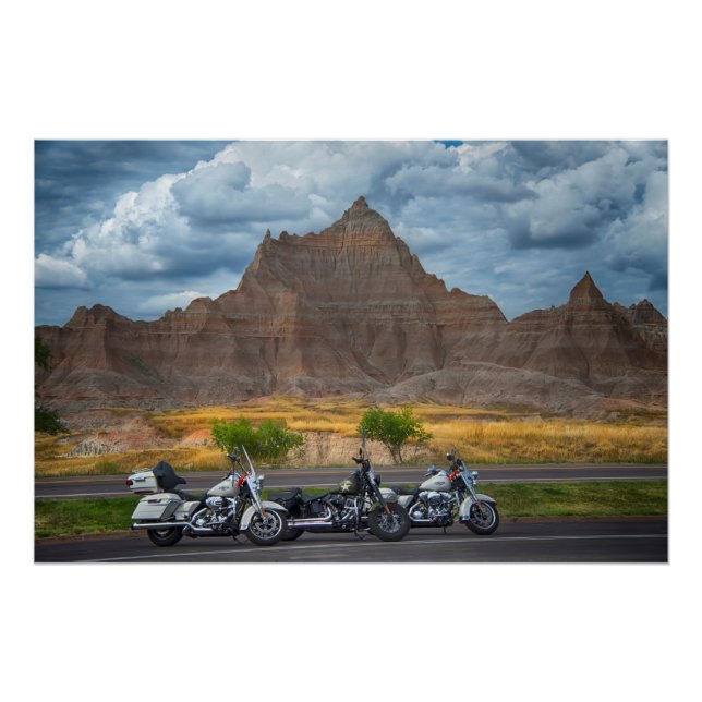 Riding Across America in the Badlands Poster (Front)