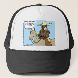 Riding Bear Back Funny Cards Mugs Tees & Gifts Trucker Hat