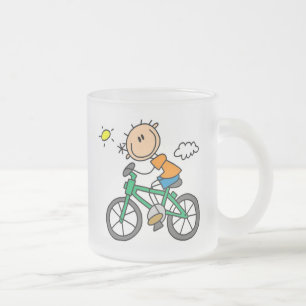 Riding Bicycle - Male Frosted Glass Coffee Mug