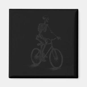Riding Bicycle Scary Halloween Skeleton Biker Magnet
