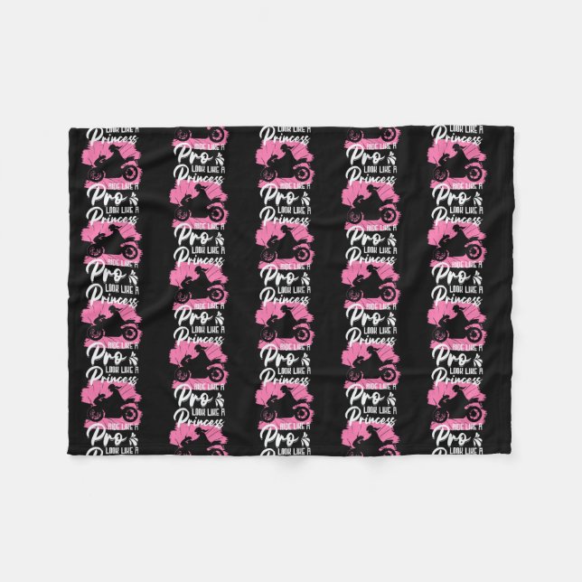 Riding Bike Biker Girl Motorcycling Biking Fleece Blanket (Front (Horizontal))