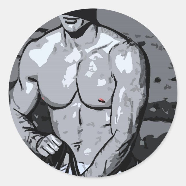 Riding Cowboy Classic Round Sticker (Front)