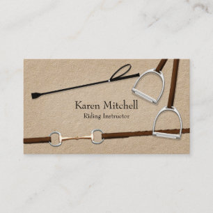 Riding Crop & Horse Tack Premium Equestrian Business Card