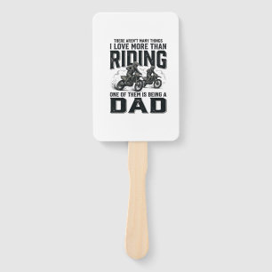 Riding Dad Vintage Engraving Motocross Quote Desig Hand Fan