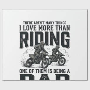 Riding Dad Vintage Engraving Motocross Quote Desig Wrapping Paper