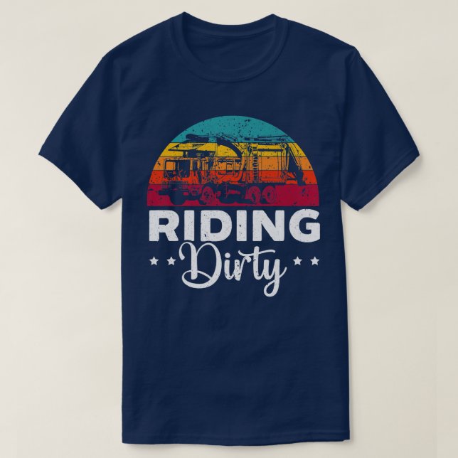 Riding Dirty Garbage Truck Trash Collector Recycli T-Shirt (Design Front)