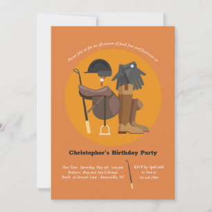 Riding Elements Equestrian Birthday Invitation