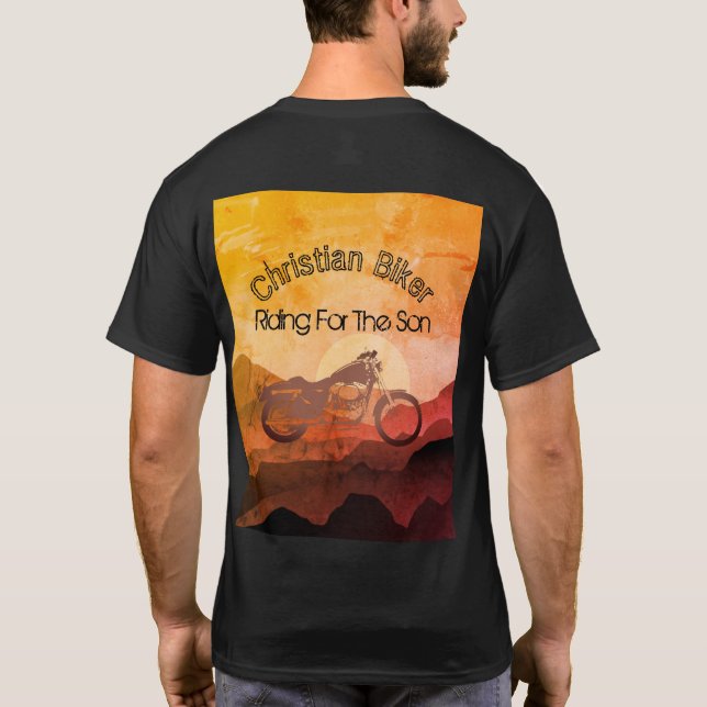 Riding For The Son Motorcycle Christian T-Shirt (Back)