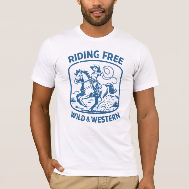 Riding Free — Wild & Western T-Shirt (Front)