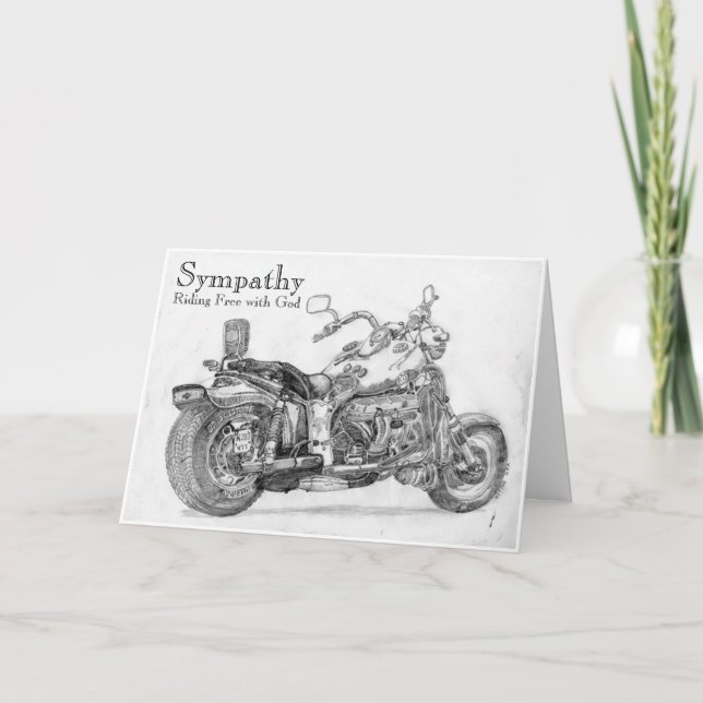Riding Free with God Sympathy Card for Biker (Front)