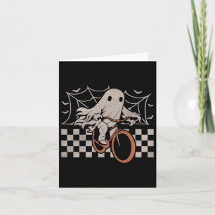 Riding Ghost Bicycle Halloween Costume Ghoul Biker Card