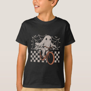 Riding Ghost Bicycle Halloween Costume Ghoul Biker T-Shirt