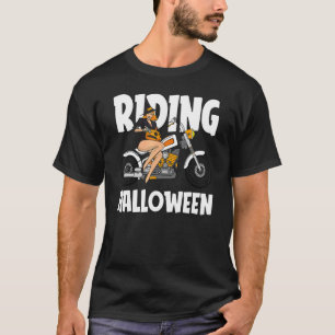 Riding Halloween Costume Cool Motorcycle Witch Pum T-Shirt