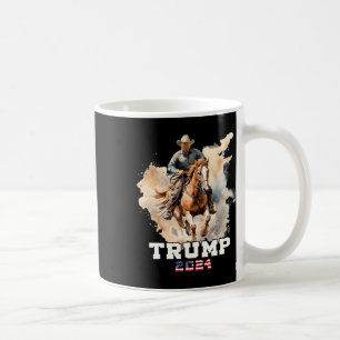 Riding Horse American Flag Cowboy  Coffee Mug