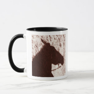 riding horse's head shadow on trail floor Jasper Mug