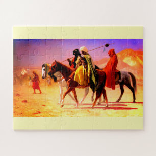 Riding horses in desert jigsaw puzzle