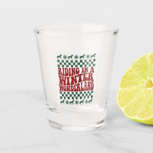 Riding in a Winter Wonderland Ugly Christmas Shot Glass