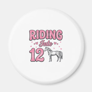 Riding Into 12 Horse Birthday Vector Design_1 Magnet