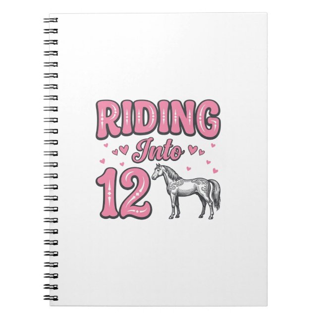 Riding Into 12 Horse Birthday Vector Design_1 Notebook (Front)