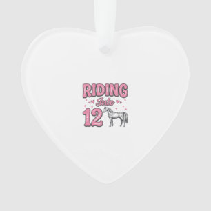 Riding Into 12 Horse Birthday Vector Design_1 Ornament