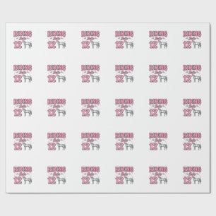Riding Into 12 Horse Birthday Vector Design_1 Wrapping Paper