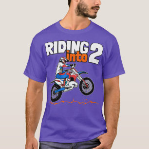 Riding into 2 Dirt Bike Kids 2 Years Old T-Shirt
